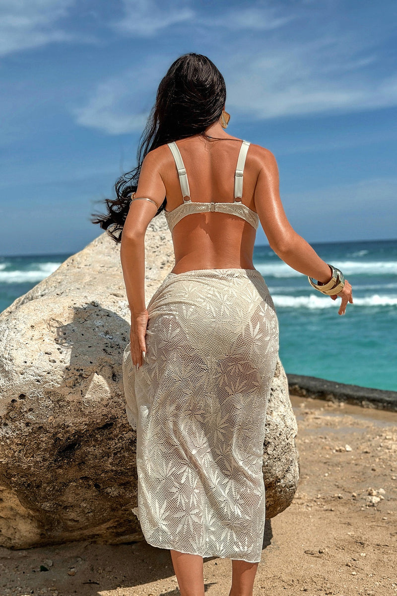 Beach Hollow Out Three Piece Swim Set