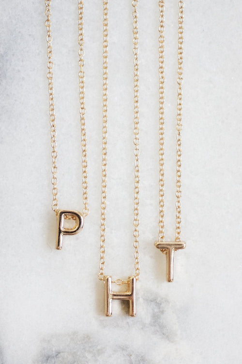 Beautiful Words Gold Initial Necklace
