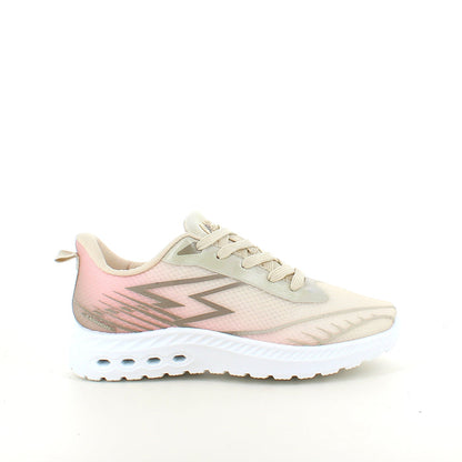 Beige lätta sneakers i mesh med stötdämpande sula