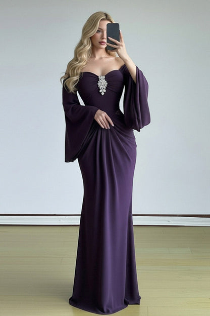 Bell Sleeve Tube Bodycon Prom Dress