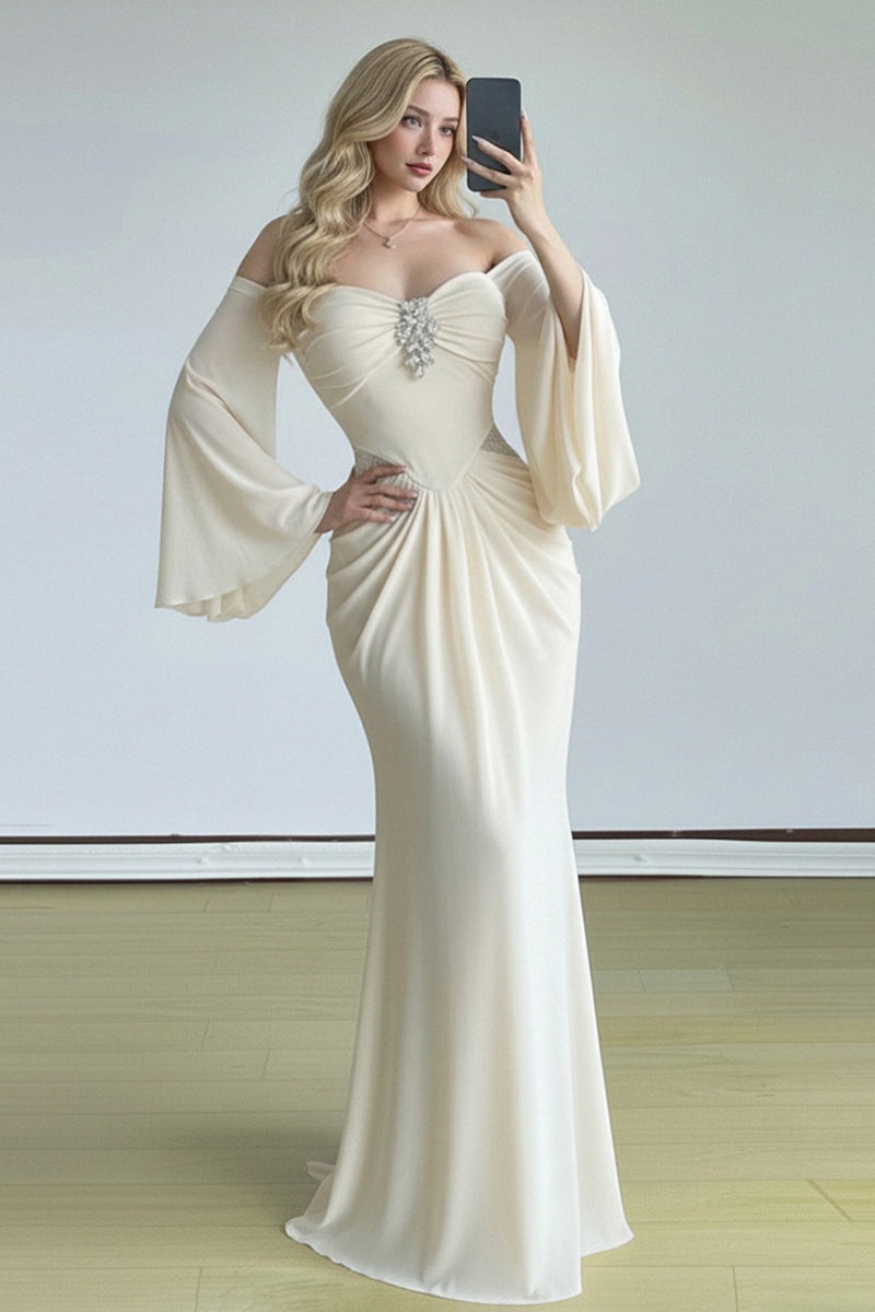 Bell Sleeve Tube Bodycon Prom Dress