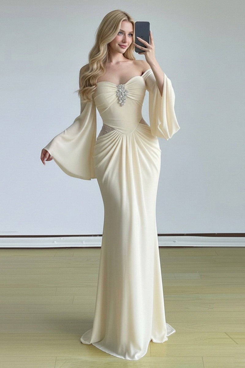 Bell Sleeve Tube Bodycon Prom Dress