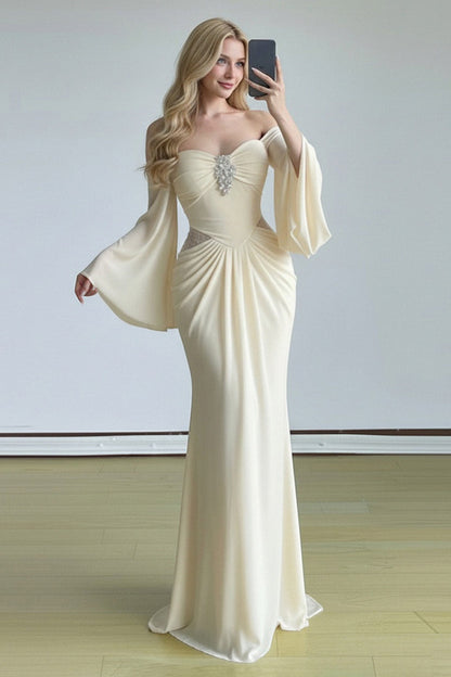 Bell Sleeve Tube Bodycon Prom Dress