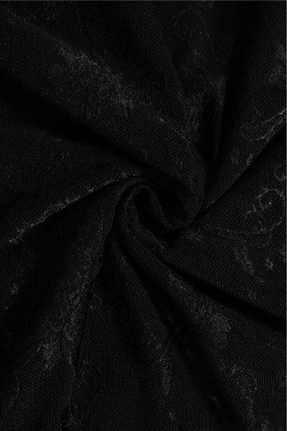 Black Cutout Halter Irregular Skirt Set