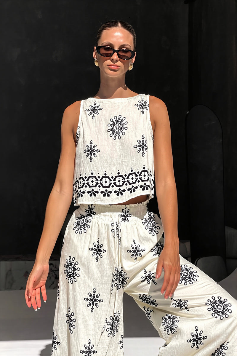 Boho Linen Tank Casual Two Piece Set