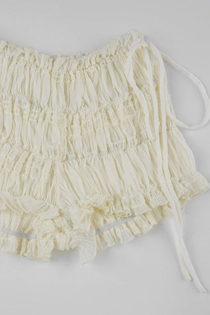 Boho Textured Irregular Tulip Shorts