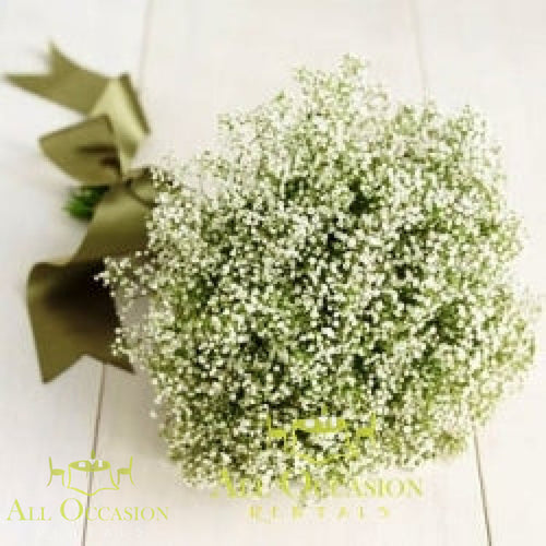 Bouquets Flowers arranged with delicate white blooms and a green ribbon for all occasions.