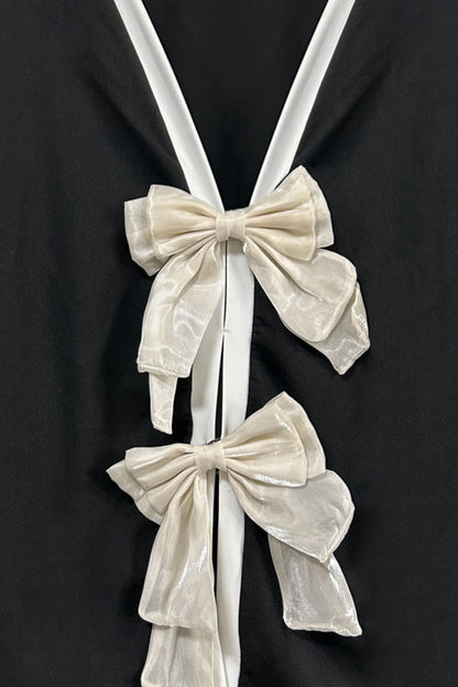 Bow Back Loose Casual Long Sleeve Tee