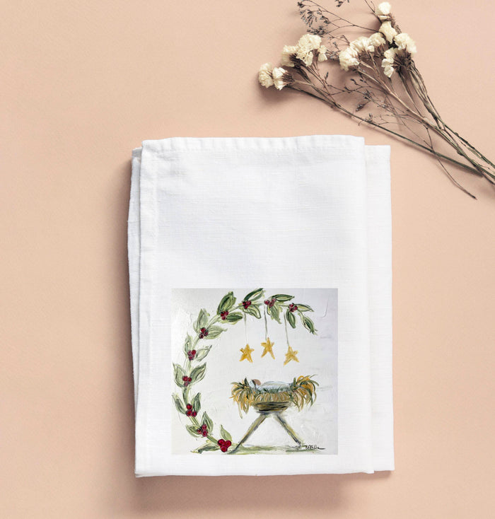 Bridgett's Holly Manger Tea Towel