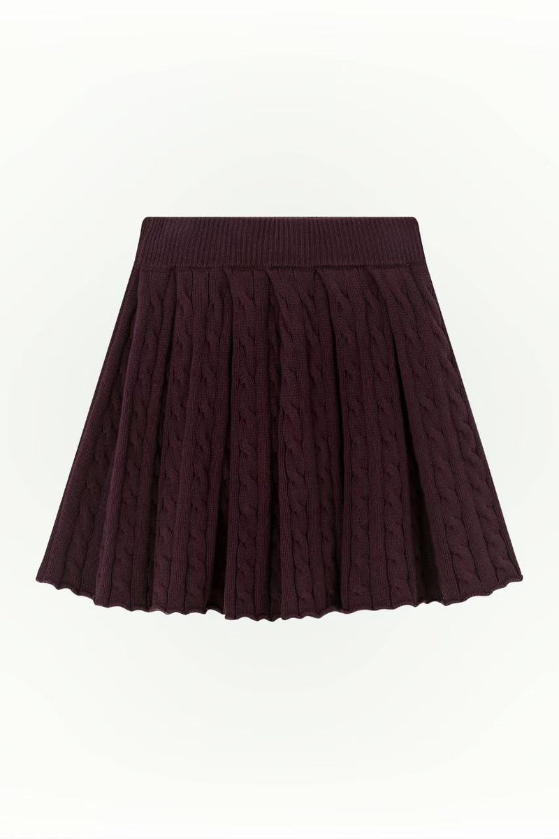 Cable knit mini skirt