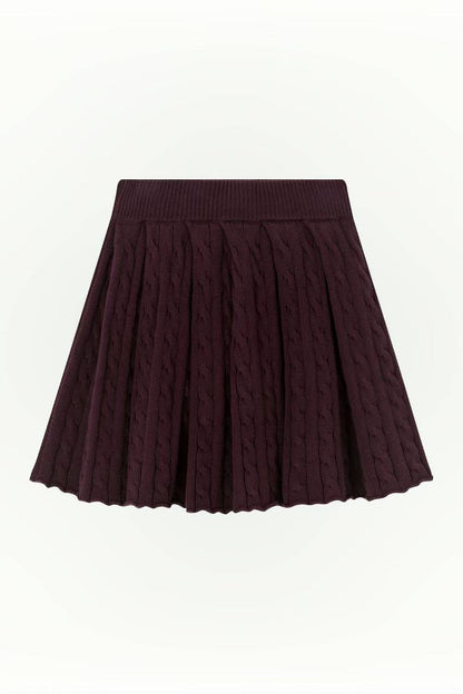 Cable knit mini skirt