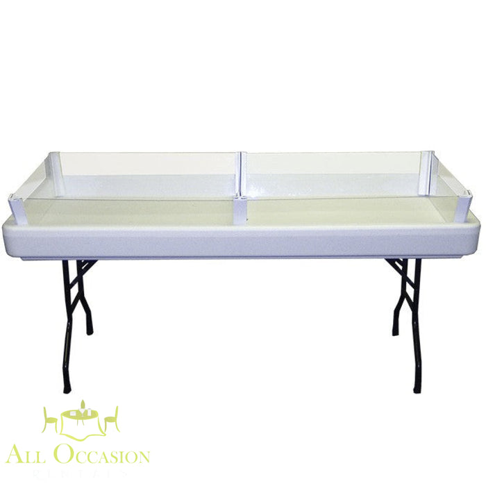 Cambro Ice Tables Extension for serving food and drinks at events with clear barriers and stable design.