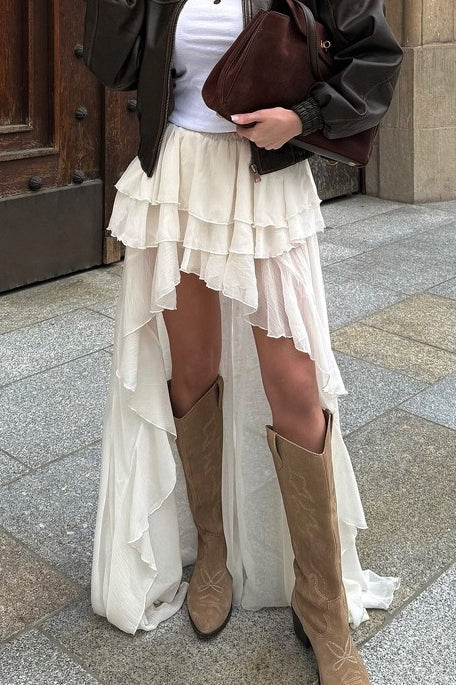 Casual Chic Asymmetrical Hem A Line Skirt