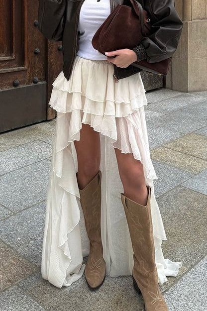 Casual Chic Asymmetrical Hem A Line Skirt