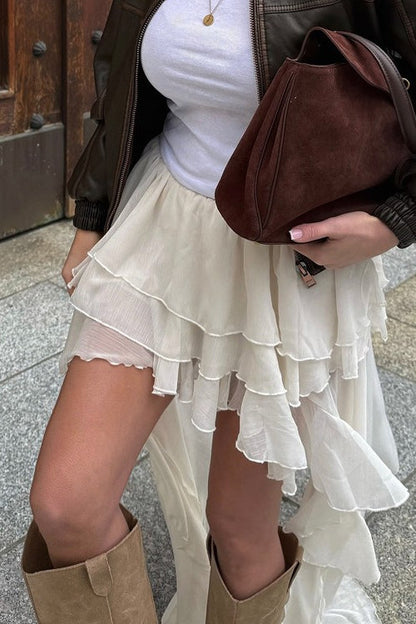 Casual Chic Asymmetrical Hem A Line Skirt