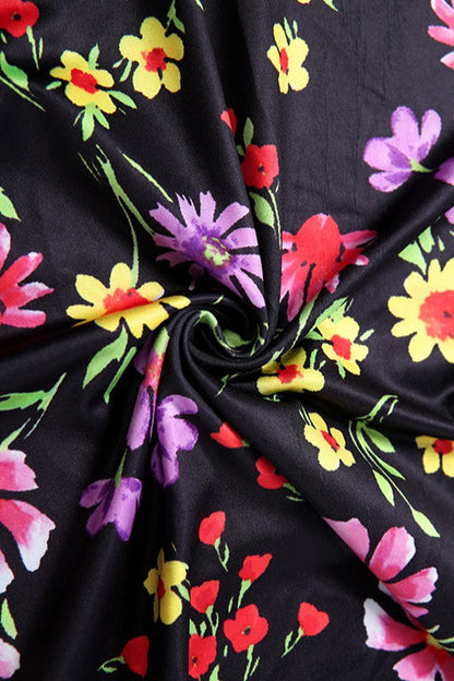 Casual Floral Print Bodycon Mini Dress