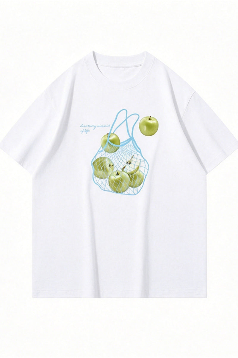 Casual Loose Fresh Printed T‑shirt