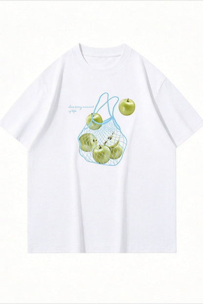 Casual Loose Fresh Printed T‑shirt