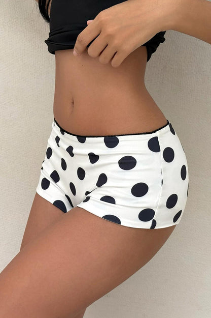 Casual Low Waist Polka Dot Shorts