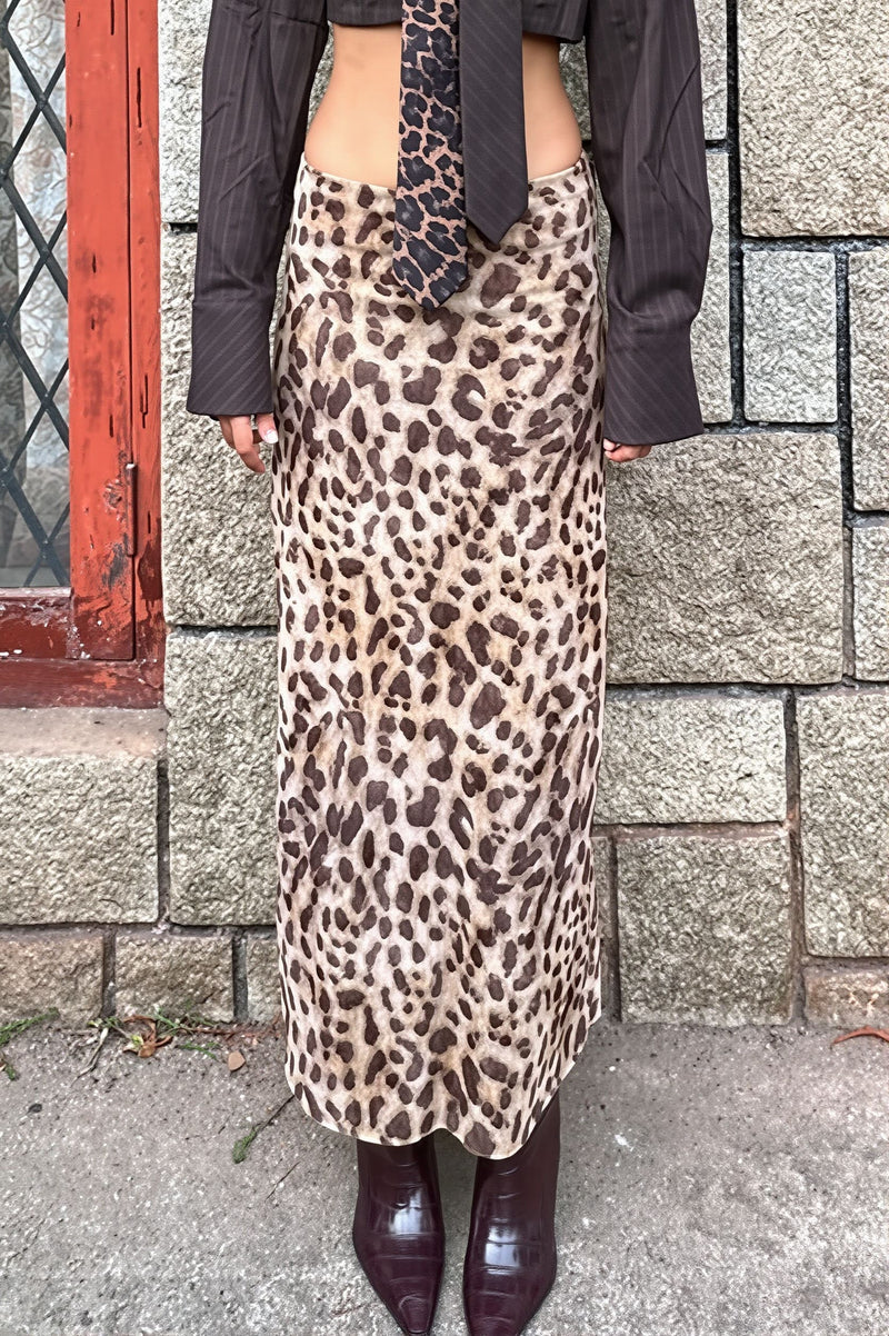 Casual Mesh Leopard Print Skirt