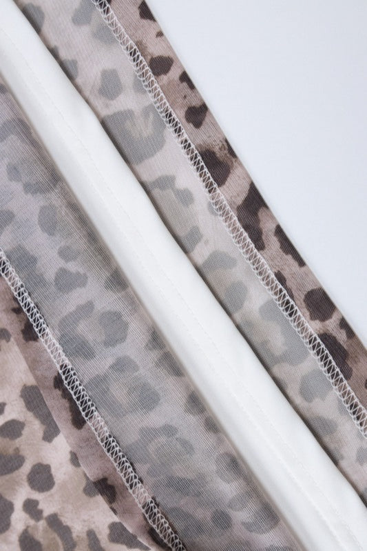 Casual Mesh Leopard Print Skirt