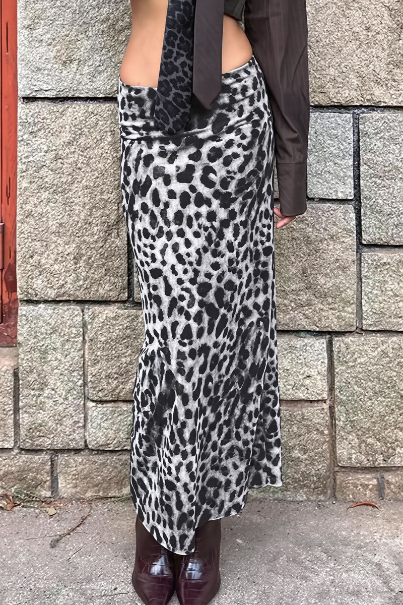 Casual Mesh Leopard Print Skirt