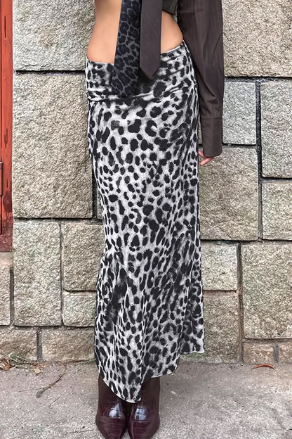 Casual Mesh Leopard Print Skirt
