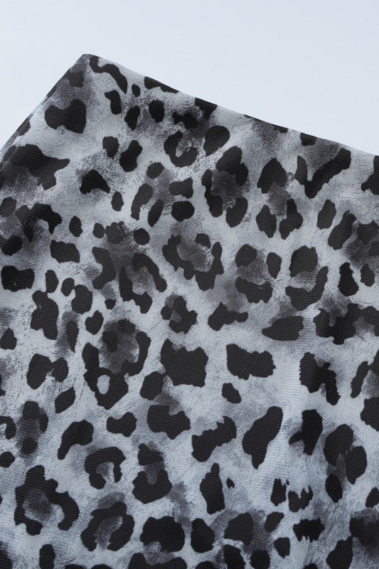 Casual Mesh Leopard Print Skirt