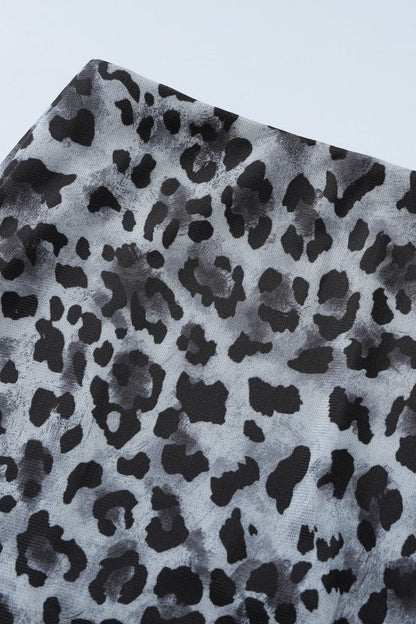 Casual Mesh Leopard Print Skirt