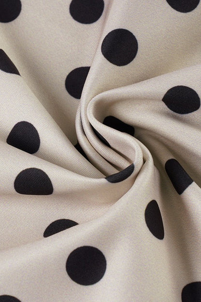 Casual Polka Dot Tie Flared Pants