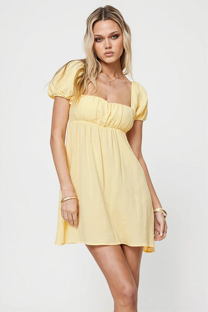 Casual Solid Backless Mini Dress