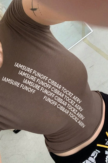 Casual Street Sexy Letter Print Minimalist T-shirt