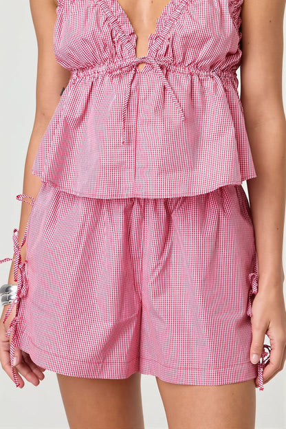 Casual Stripe Solid Drawstring Shorts