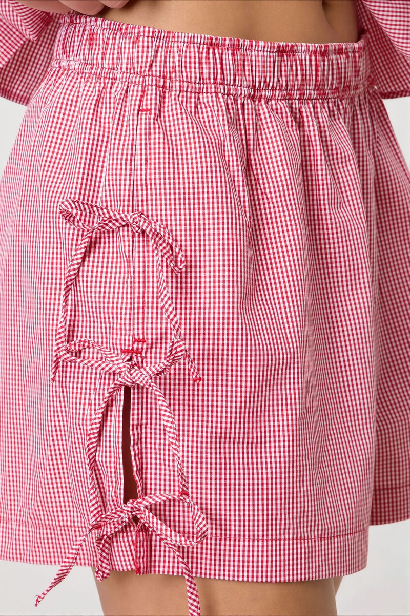 Casual Stripe Solid Drawstring Shorts