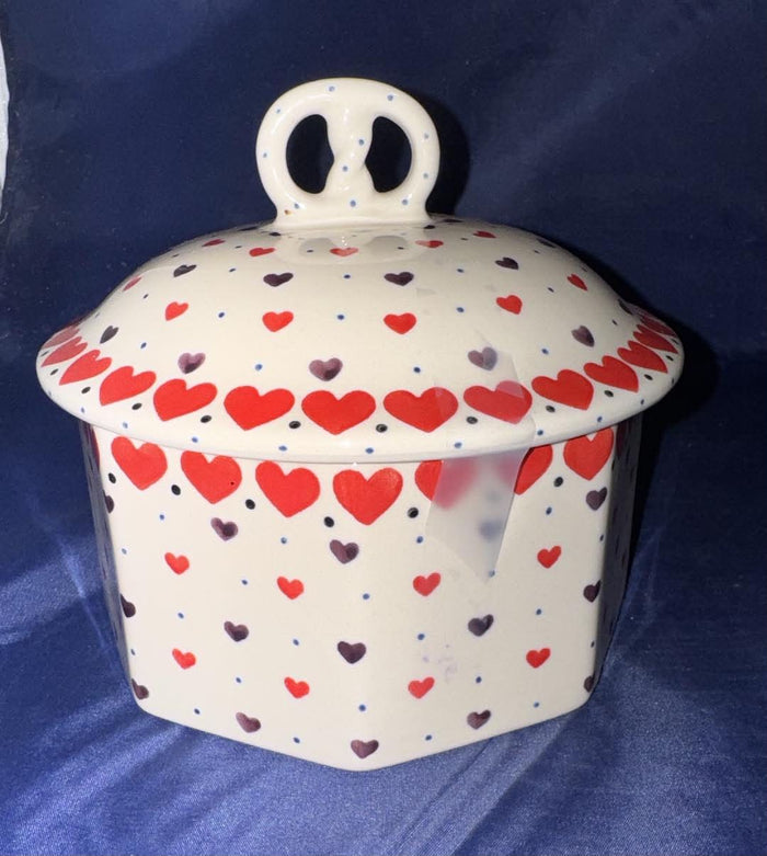 Ceramika Artystyczna Hearts Delight Large Pretzel Box - Shape: 064 - Pattern: Hearts Delight (2108)
