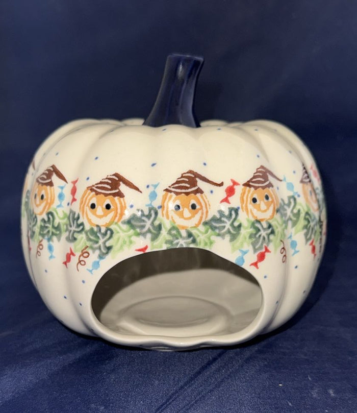 Ceramika Artystyczna Pumpkin Scarecrow Medium Luminary Pumpkin - Shape: D41 - Pattern: Pumpkin Scarecrow (1483)