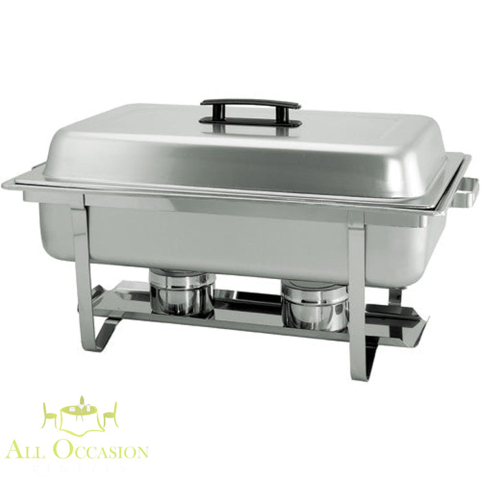 Chafing Dish Rental 8 qt for catering events, ideal for keeping food warm and ready for serving.