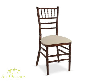 Chiavari Chair Fruitwood with Ivory Cushion.