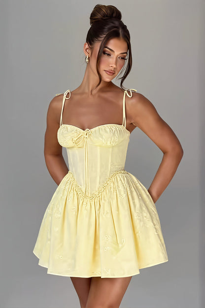Chic Backless Lace Up Cami Bodycon Mini Dress