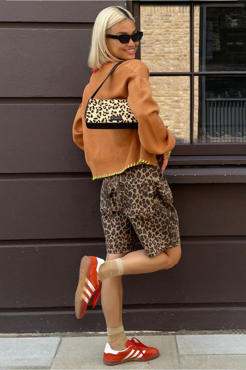 Chic Casual Cotton Leopard Print Shorts