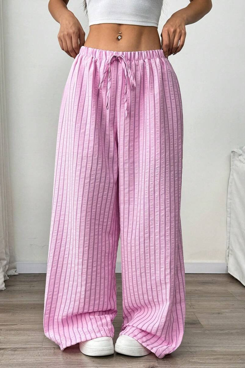 Chic Color Block Pleated Pants With Pockets
