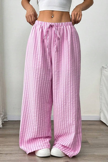 Chic Color Block Pleated Pants With Pockets