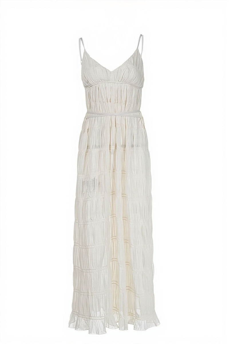 Chic Deep V Ribbed Knit Cami Elegant Maxi Dress
