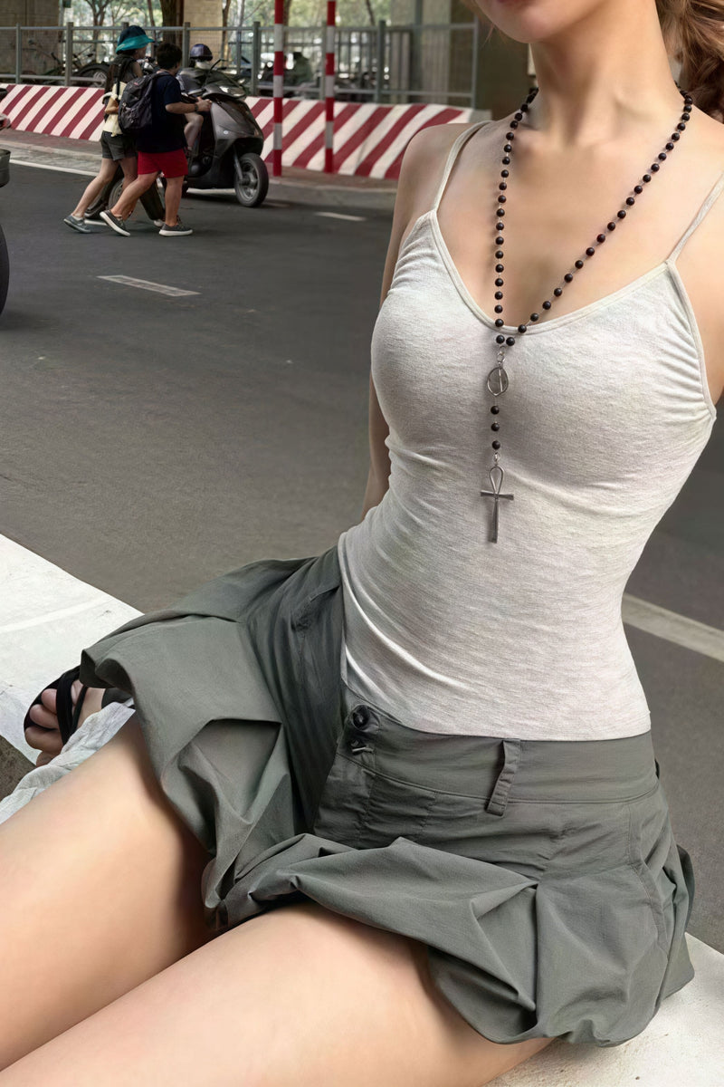 Chic Elegant Low Waist Tulip Hem Shorts