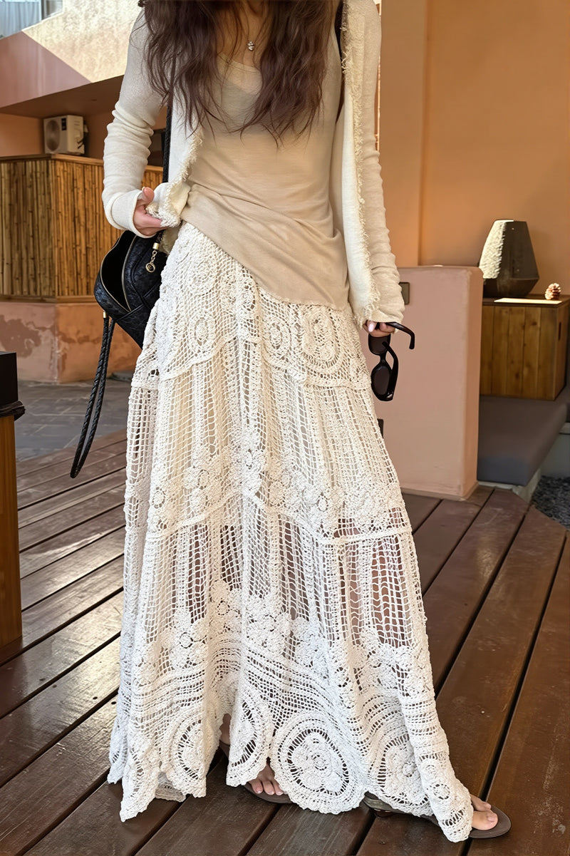 Chic High Waist A Line Drape Skirt