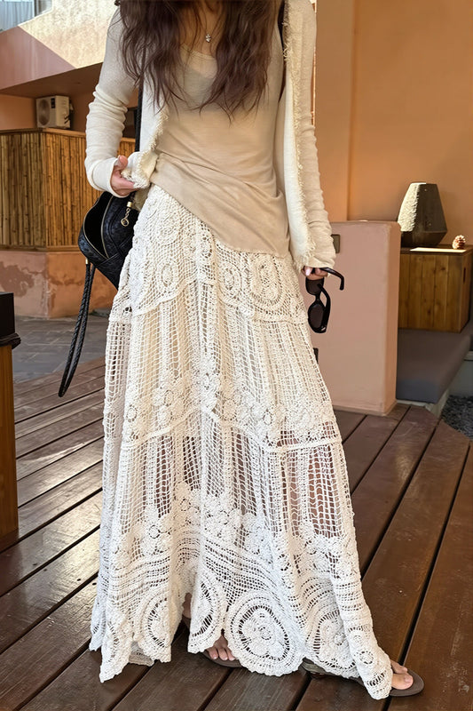Chic High Waist A Line Drape Skirt