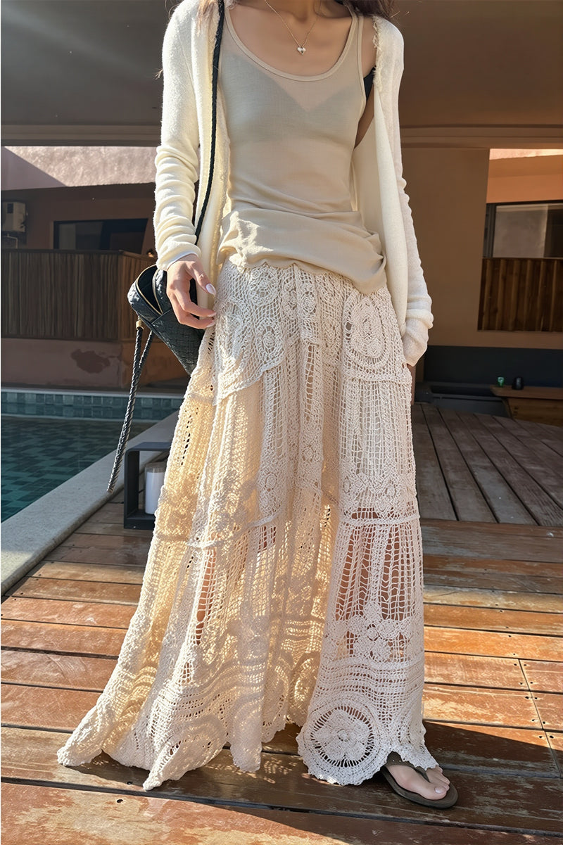 Chic High Waist A Line Drape Skirt