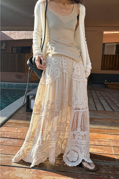 Chic High Waist A Line Drape Skirt