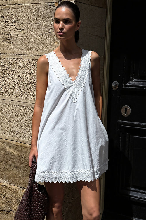 Chic Pure Cotton Spaghetti Strap Mini Dress