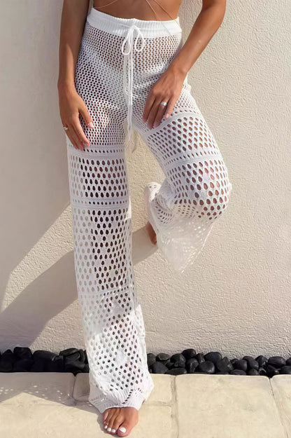 Chic Ribbed Knit Wrap Waist Pants